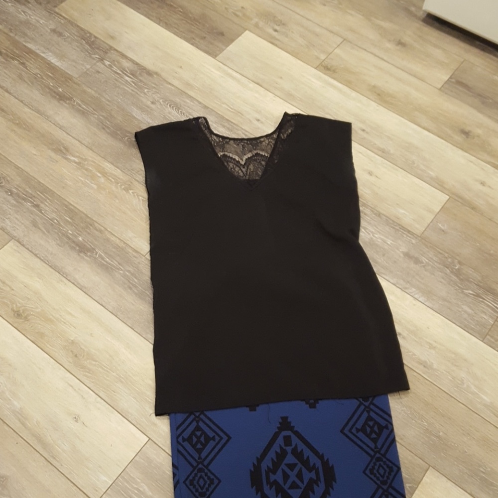 Lace cut out top, sleeveless top